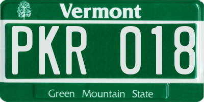 VT license plate PKR018