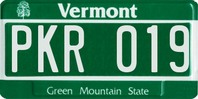 VT license plate PKR019