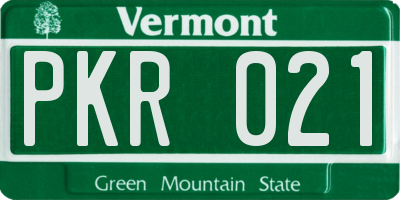 VT license plate PKR021