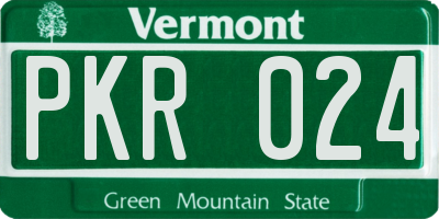 VT license plate PKR024
