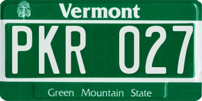 VT license plate PKR027