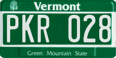 VT license plate PKR028