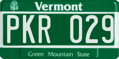 VT license plate PKR029