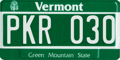 VT license plate PKR030