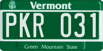 VT license plate PKR031