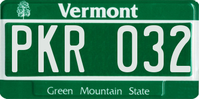 VT license plate PKR032