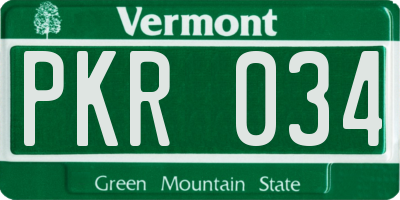 VT license plate PKR034
