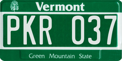 VT license plate PKR037