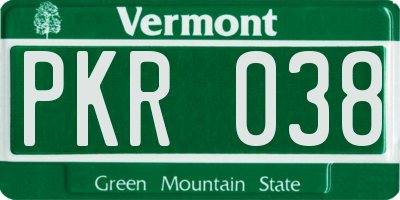 VT license plate PKR038