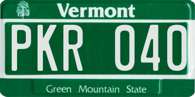 VT license plate PKR040