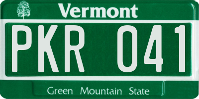 VT license plate PKR041