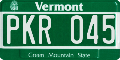 VT license plate PKR045