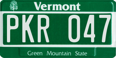 VT license plate PKR047