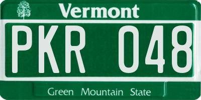 VT license plate PKR048