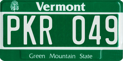 VT license plate PKR049