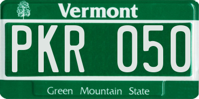 VT license plate PKR050