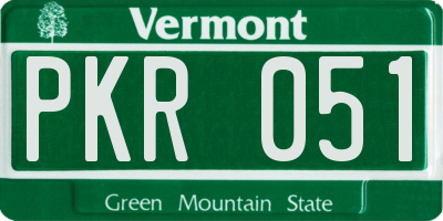VT license plate PKR051