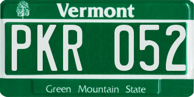 VT license plate PKR052