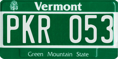 VT license plate PKR053