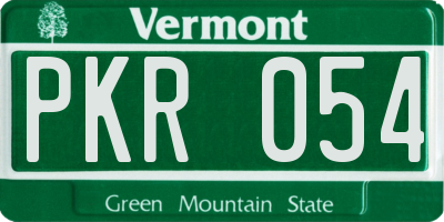 VT license plate PKR054