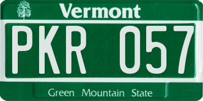 VT license plate PKR057
