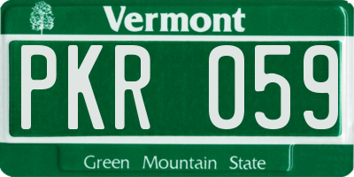 VT license plate PKR059