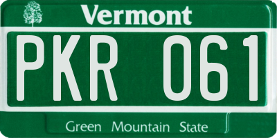 VT license plate PKR061