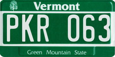 VT license plate PKR063
