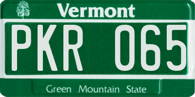 VT license plate PKR065
