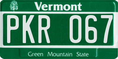 VT license plate PKR067