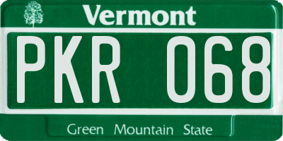 VT license plate PKR068