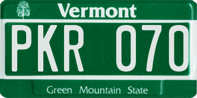 VT license plate PKR070
