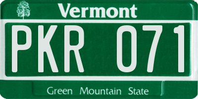 VT license plate PKR071