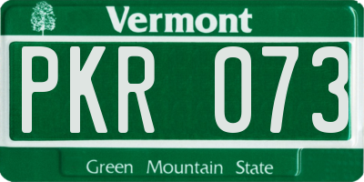 VT license plate PKR073