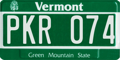 VT license plate PKR074