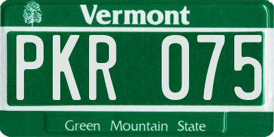 VT license plate PKR075