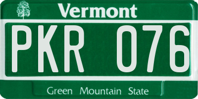 VT license plate PKR076