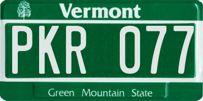 VT license plate PKR077