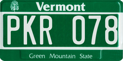VT license plate PKR078