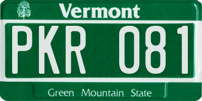 VT license plate PKR081
