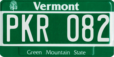 VT license plate PKR082