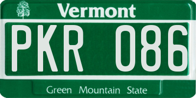 VT license plate PKR086