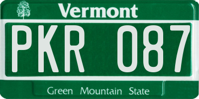 VT license plate PKR087