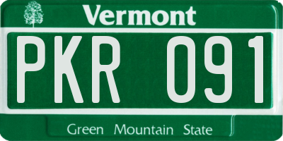 VT license plate PKR091