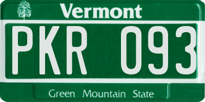 VT license plate PKR093