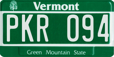 VT license plate PKR094