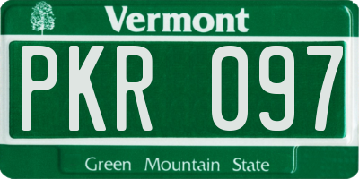 VT license plate PKR097
