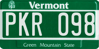 VT license plate PKR098