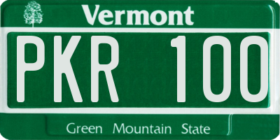 VT license plate PKR100