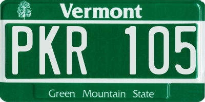 VT license plate PKR105